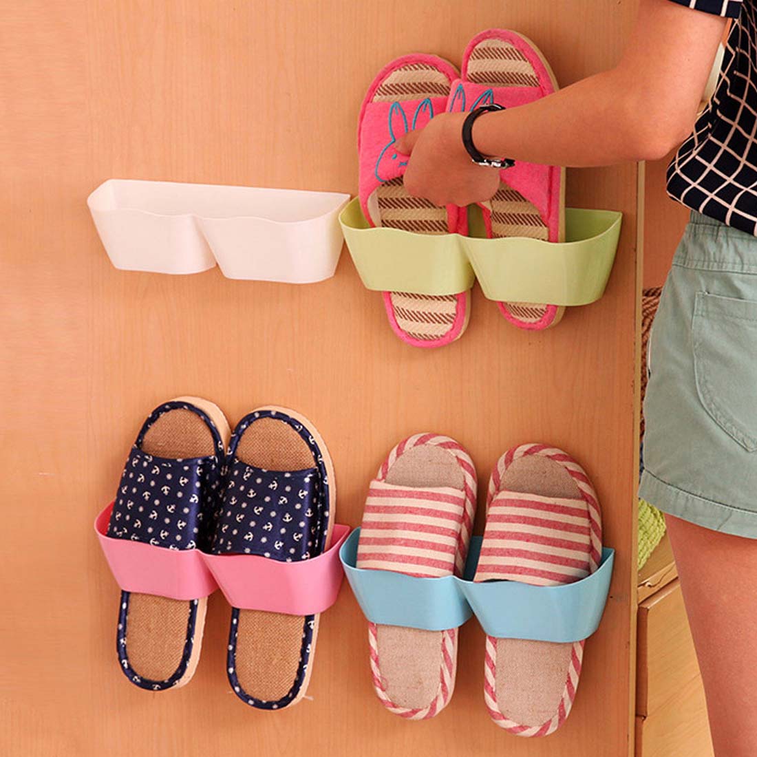 Wall Hanging Sticky Display Shelf Shoes Organizer