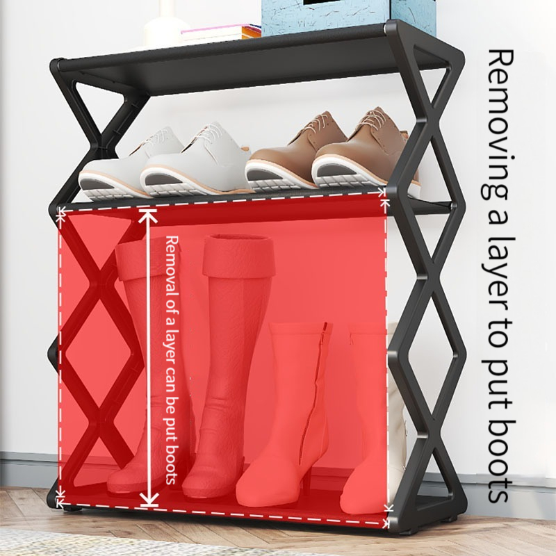 X-Shaped Shoe Rack for Home Multifunctional Steel Assembly Shoecase