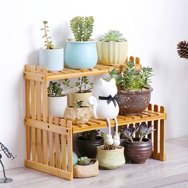 Bamboo Flower Display Stand Rack