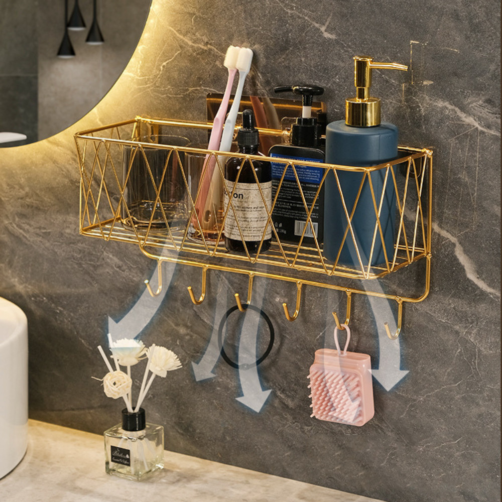 Bathroom Shelf Organizer Basket Luxury Wall Hanging