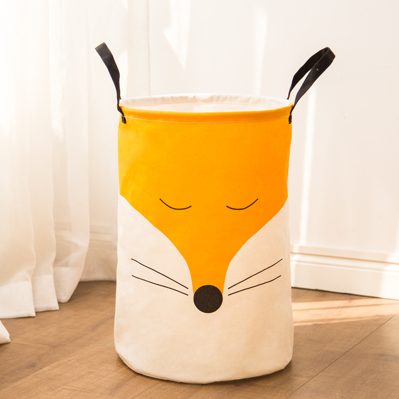 Cartoon Fox Folding Laundry Storage Basket, 2Pcs