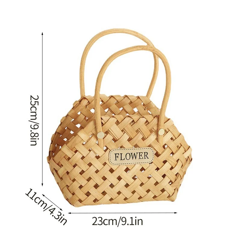 Hand Woven Mini Flower Basket Wooden