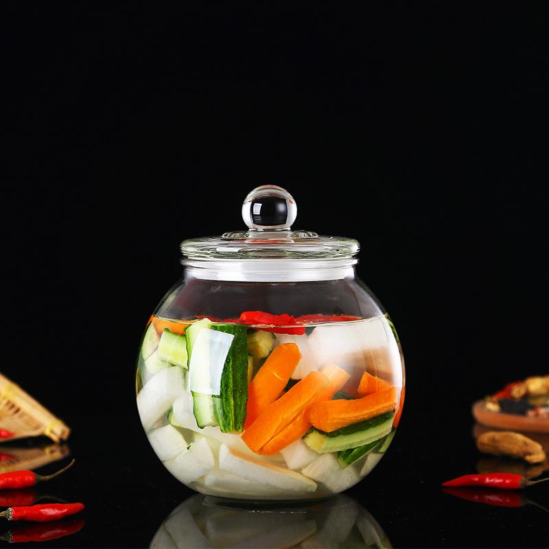 Jar Pickle Glass Can Kimchi Storage Food Container Jars