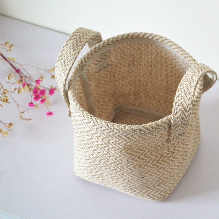 Jute Woven Cloth Flower Pot Storage Basket