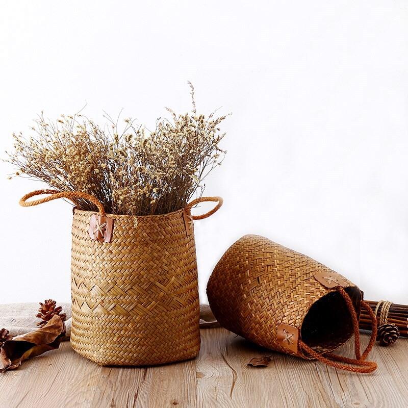 Seaweed Hand Woven Flower Basket