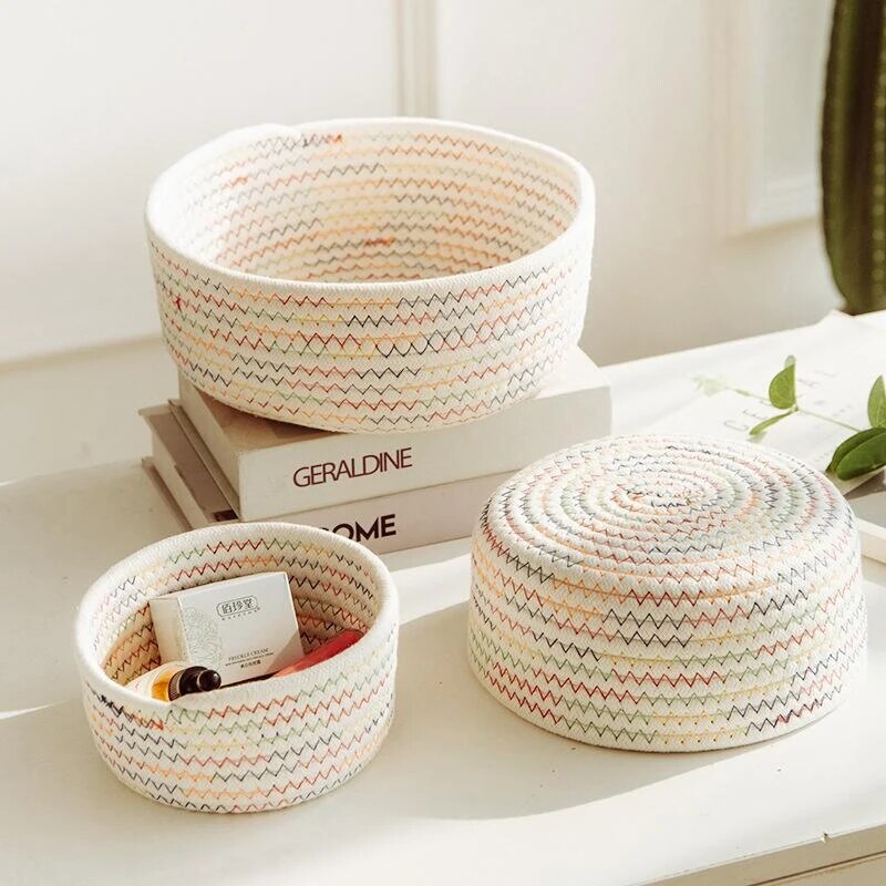 Colorful Cotton Rope Storage Basket