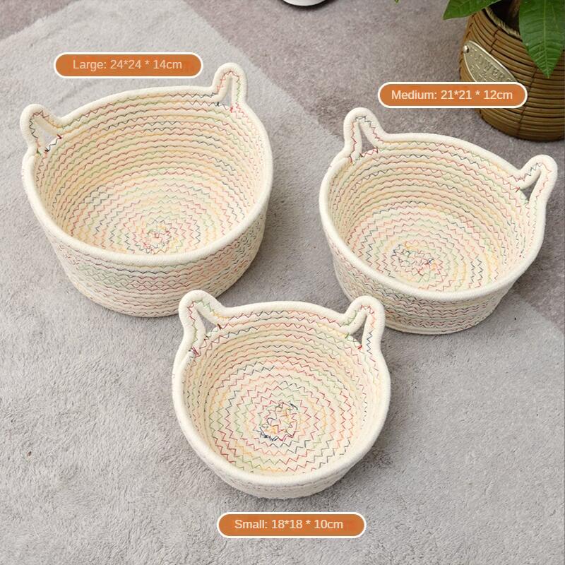 Colorful Cat Ear Shape Desktop Storage Basket